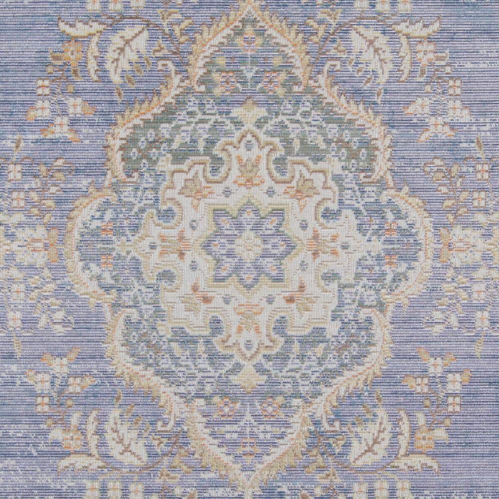 Periwinkle Braided Serenity 24"x4" Synthetic Accent Rug