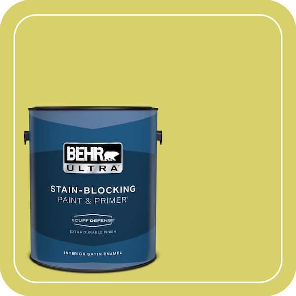 BEHR ULTRA 1 gal. #P340-4 Lime Tree Extra Durable Satin Enamel Interior Paint & Primer