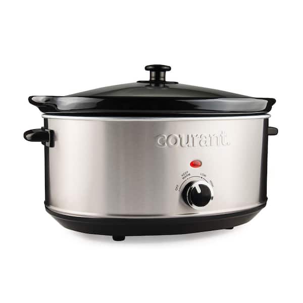 Courant 3.5 Quart Oval Slow Cooker, Stainless Steel