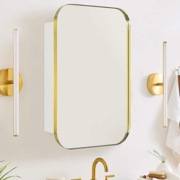 22 in. W x 30 in. H Rectangular Recessed and Surface Metal Framed Medicine Cabinet with Mirror in Chrome