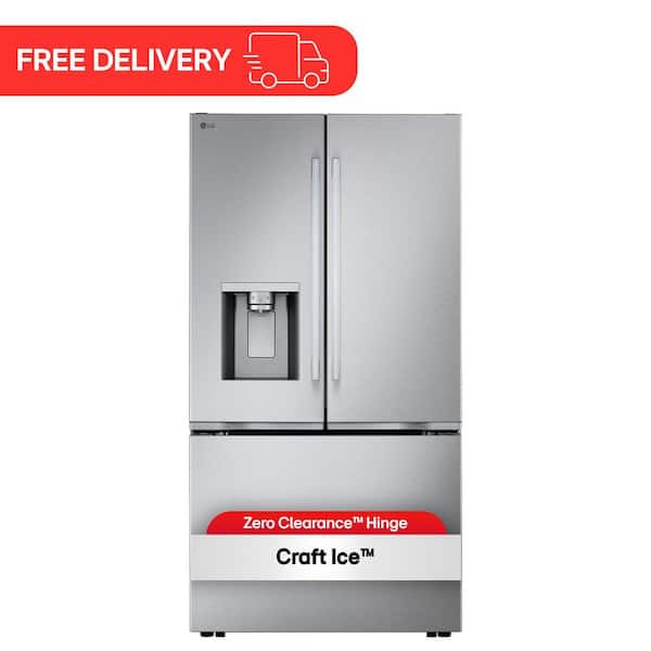 24 cu. ft. Counter Depth MAX Zero Clearance 3-Door French Door Refrigerator with Craft Ice in PrintProof Stainless Steel