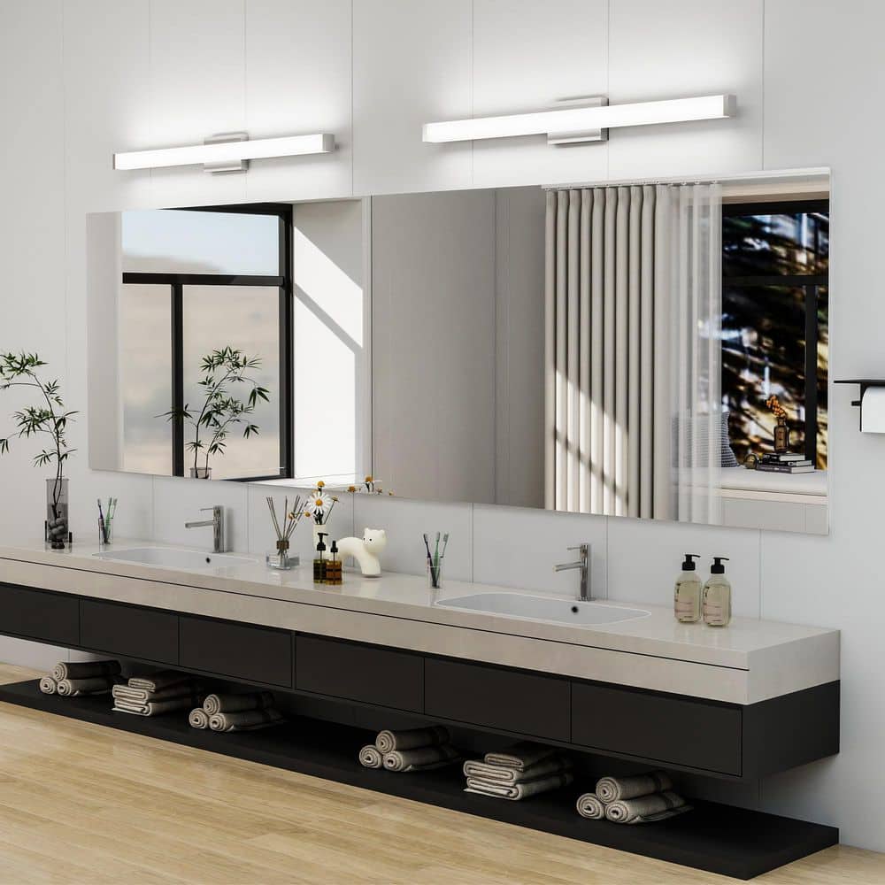 41 in. 1-Light Brushed Nickel LED Bathroom Vanity Light Wall Bar Lighting Fixtures Over Mirror price history on PriceWatchPro