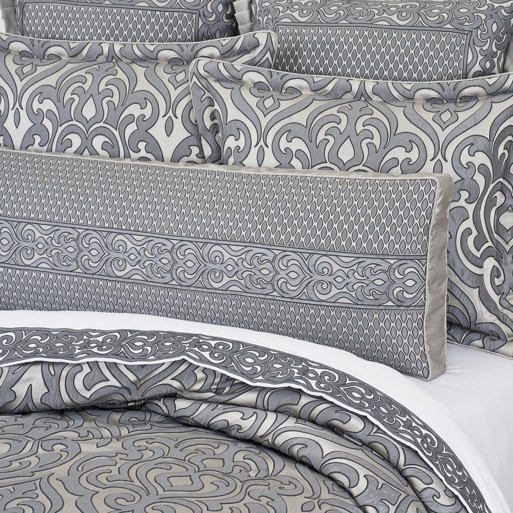 Pewter Charcoal Polyester Bolster Decorative Throw Pillow
