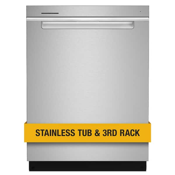 Whirlpool 24 in. Fingerprint Resistant Stainless Steel Top Control Built-In Tall Tub Dishwasher with Third Level Rack, 47 dBA