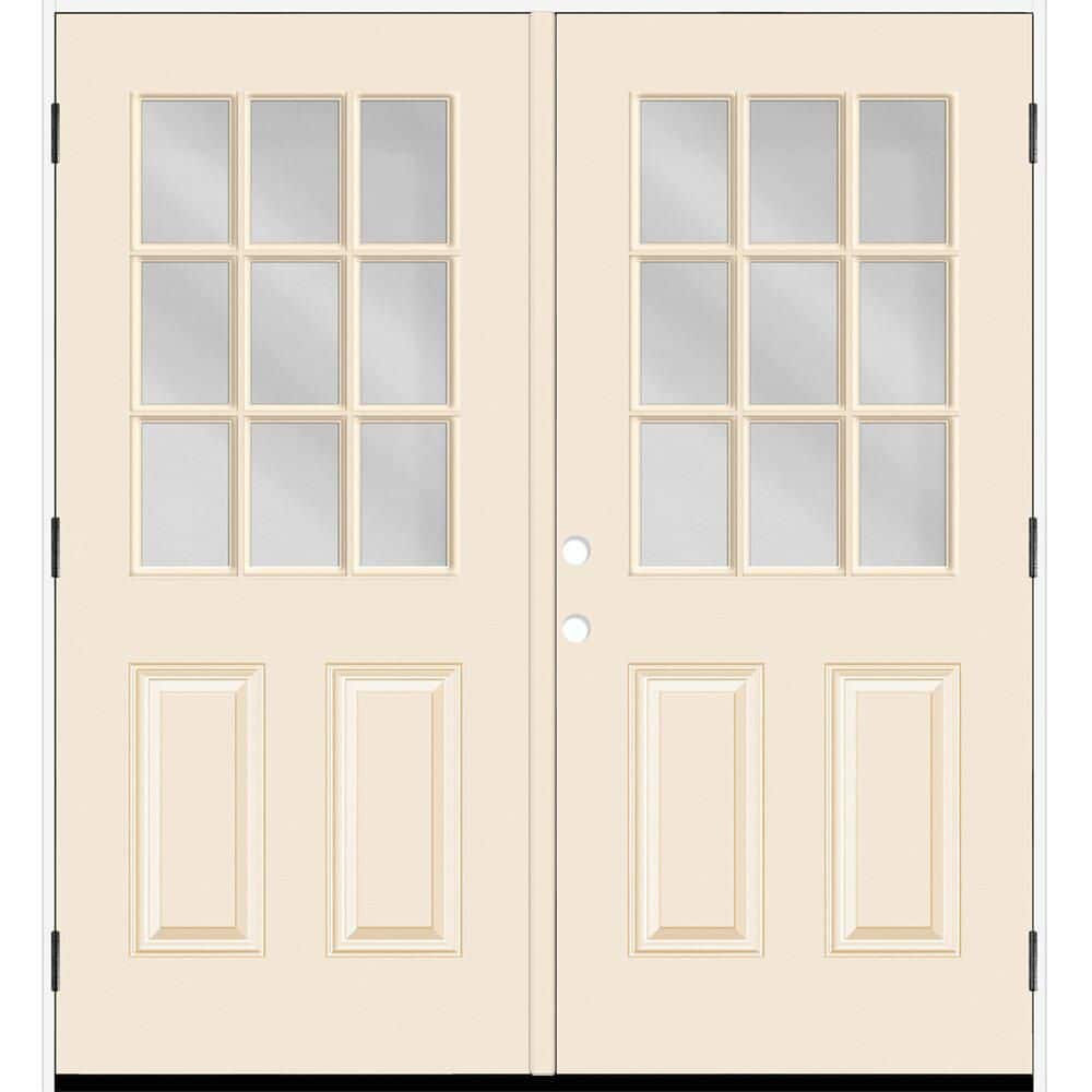Reliant 64 in. x 80 in. 2P 1/2L 9L-SDL ClearGlass LHOS Linen Finish Fiberglass Double Prehung Front Door w/6in. Jamb price history on PriceWatchPro