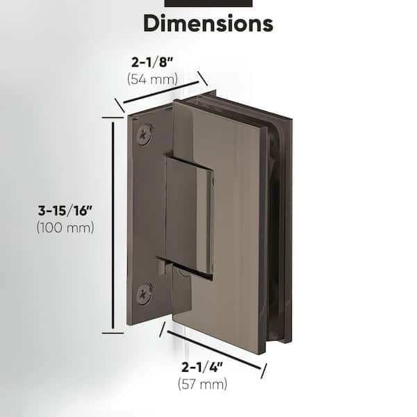 Shower Door Hinge in Heavy Duty Short Back Plate with Chrome Finish Pack of  1