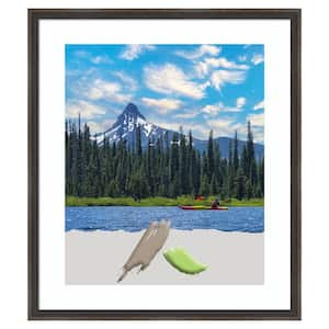 18 in. x 24 in. Matted to 16 in. x 20 in. Hardwood Wedge Chocolate Wood Picture Frame Opening Size