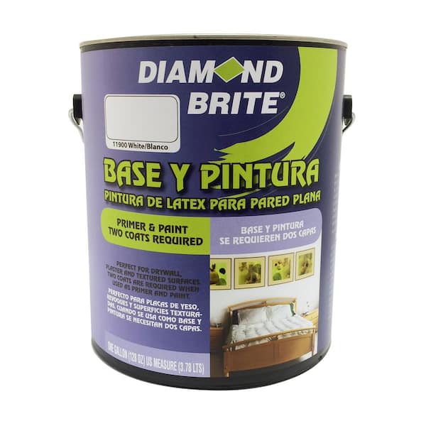 Diamond Brite Paint 1 Gal. White Flat Latex Interior Primer and Paint