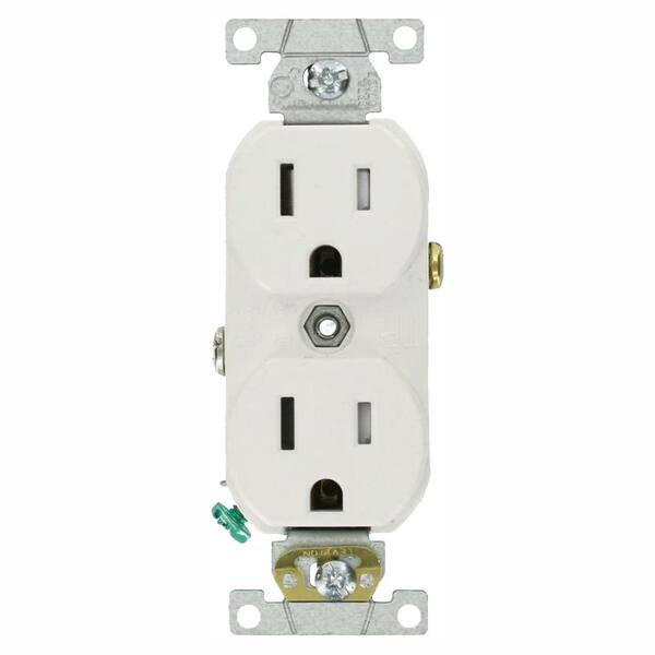 Buy 15 Amp Commercial Grade Tamper Resistant Duplex Outlet, White 10