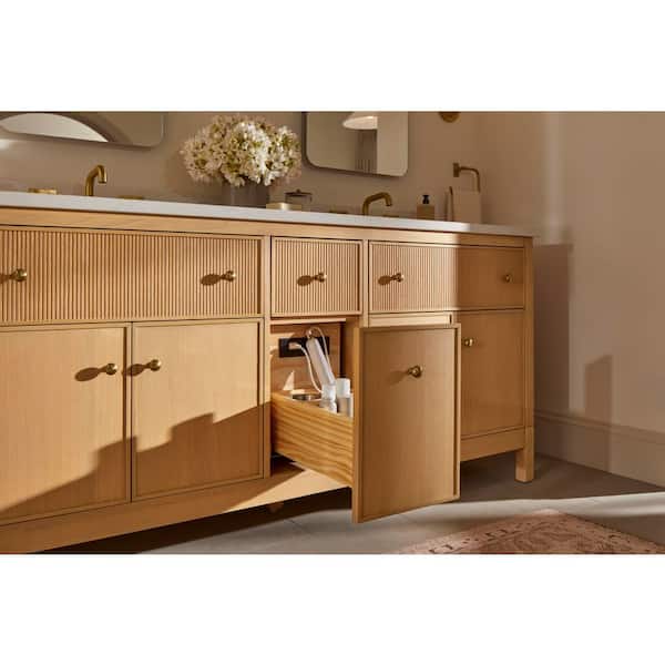 KOHLER Malin 49in. Single Sink Freestanding White Oak Bath Vanity with White Quartz Top Assembled