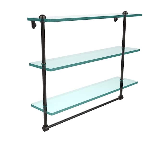 Allied Brass 22 in. Triple Tiered Glass Shelf with Integrated Towel Bar in  Oil Rubbed Bronze RC-5/22TB-ORB The Home Depot