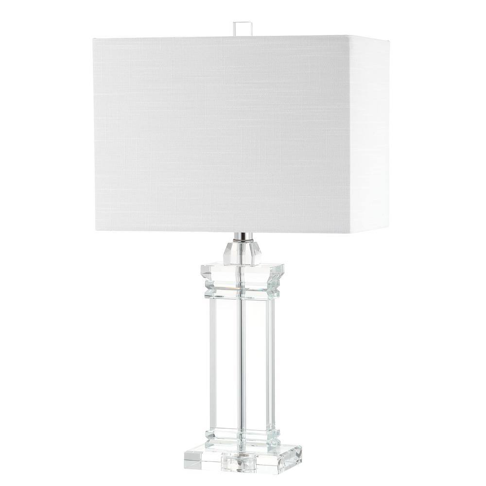 Ophelia 24.5" Crystal Table Lamp with White Cotton Shade