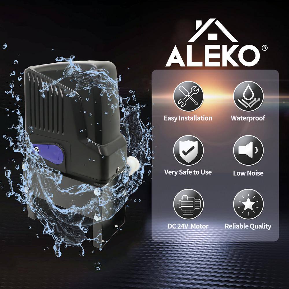 Black and Purple Sliding Gate Opener Kit with Remote Control