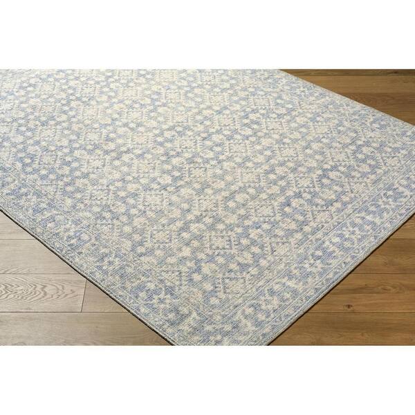 Nabela Noor Home Aram Denim/Beige Traditional 9 ft. x 12 ft. Machine Woven Area Rug