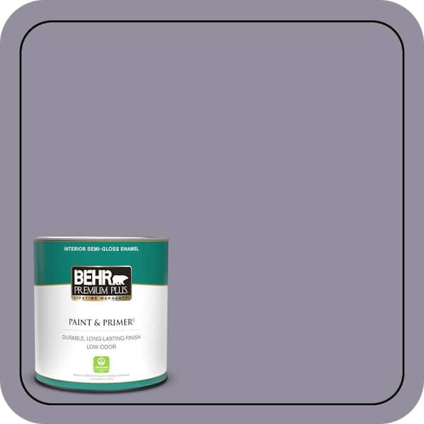 BEHR PREMIUM PLUS 1 qt. #N560-4 Evening in Paris Semi-Gloss Enamel Low Odor Interior Paint & Primer