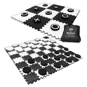 Giant Checkers and Tic Tac Toe Game 4 ft. x 4 ft. 100% High Density EVA Foam Mat and Pieces