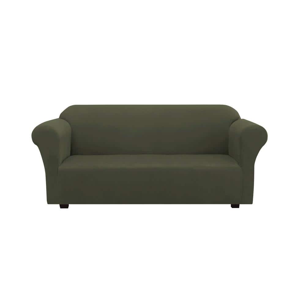 Harper Lane Chocolate Suede Stretch Fit Sofa Slipcover 12772A