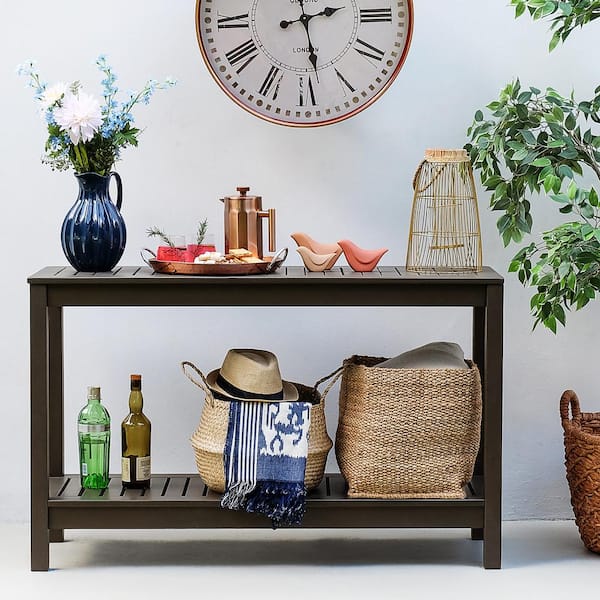 Cambridge Casual Cambridge Casual Braga Dark Brown Wood Outdoor Side Table