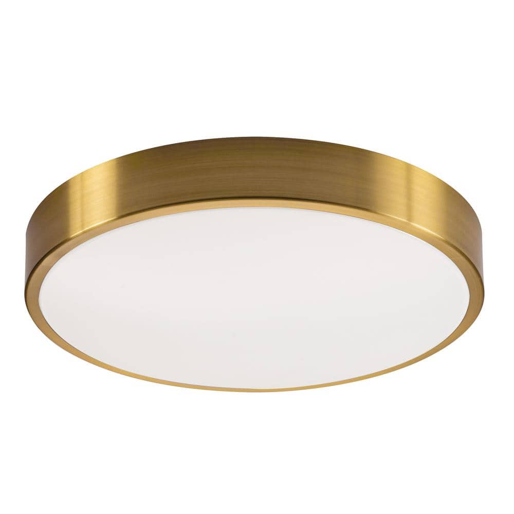 Octavia 14 in. 3-Light Satin Brass LED Flush Mount price history on PriceWatchPro