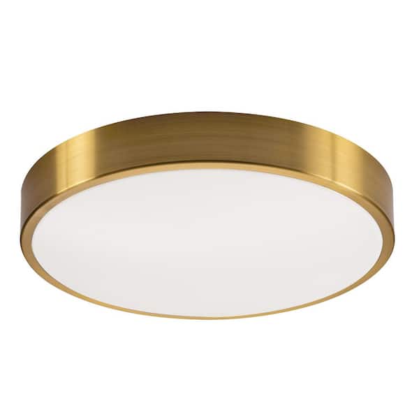 Octavia 19 in. 4-Light Satin Brass LED Flush Mount