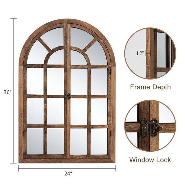 FUIN Reatz 16 in. W x 59.5 in. H Solid Wood Frame Yellowish-Brown Arch Full  Length Mirror U05001-0 - The Home Depot