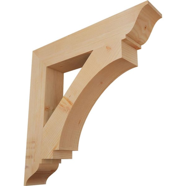 Ekena Millwork 5.5 in. x 34 in. x 34 in. Douglas Fir Imperial Traditional Smooth Bracket