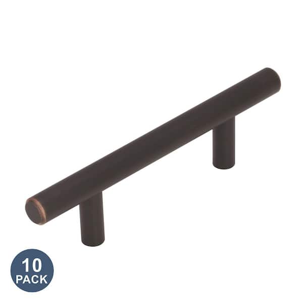 Bar Pulls 3 in. (76mm) Modern Oil-Rubbed Bronze Bar Cabinet Pull (10-Pack)