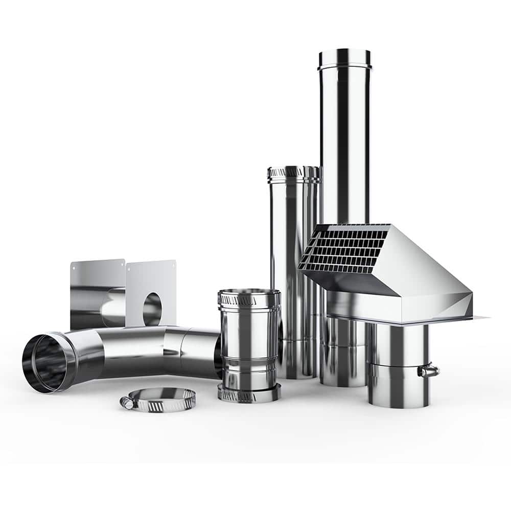 CAMPLUX Camplux 3 in. Horizontal Stainless Steel Vent Kit for Gas Water
