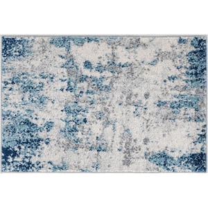 Diamond Abstract Blue 2 ft. x 3 ft. Indoor Area Rug