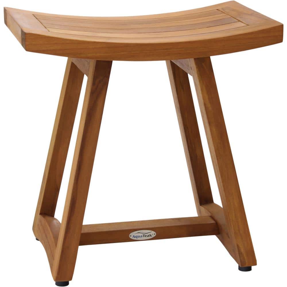 Patented 18 in. x 12 in. Asia Buru Freestanding Teak Shower Bench