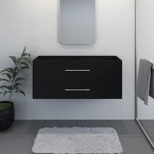 Napa 40 in. W. x 18 in. D x 21 in. H Single Sink Bath Vanity Cabinet without Top in Matte Black, Wall Mounted