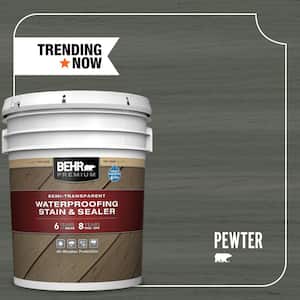 5 gal. #ST-131 Pewter Semi-Transparent Waterproofing Exterior Wood Stain and Sealer