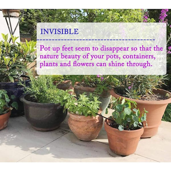 OGETFUUR 24-Pack Invisible Pot Feet with Enhanced Non-Slip Surface, Solid Rubber Pots Risers for Indoor or Outdoor