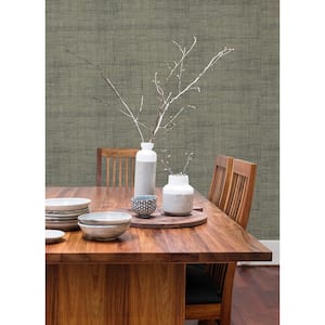 Cheng Light Grey Woven Grasscloth Wallpaper