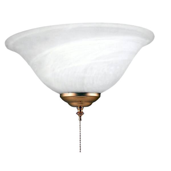 Royal Pacific 1-Light Fan Light Kit Alabaster Glass Polished Brass finish-DISCONTINUED