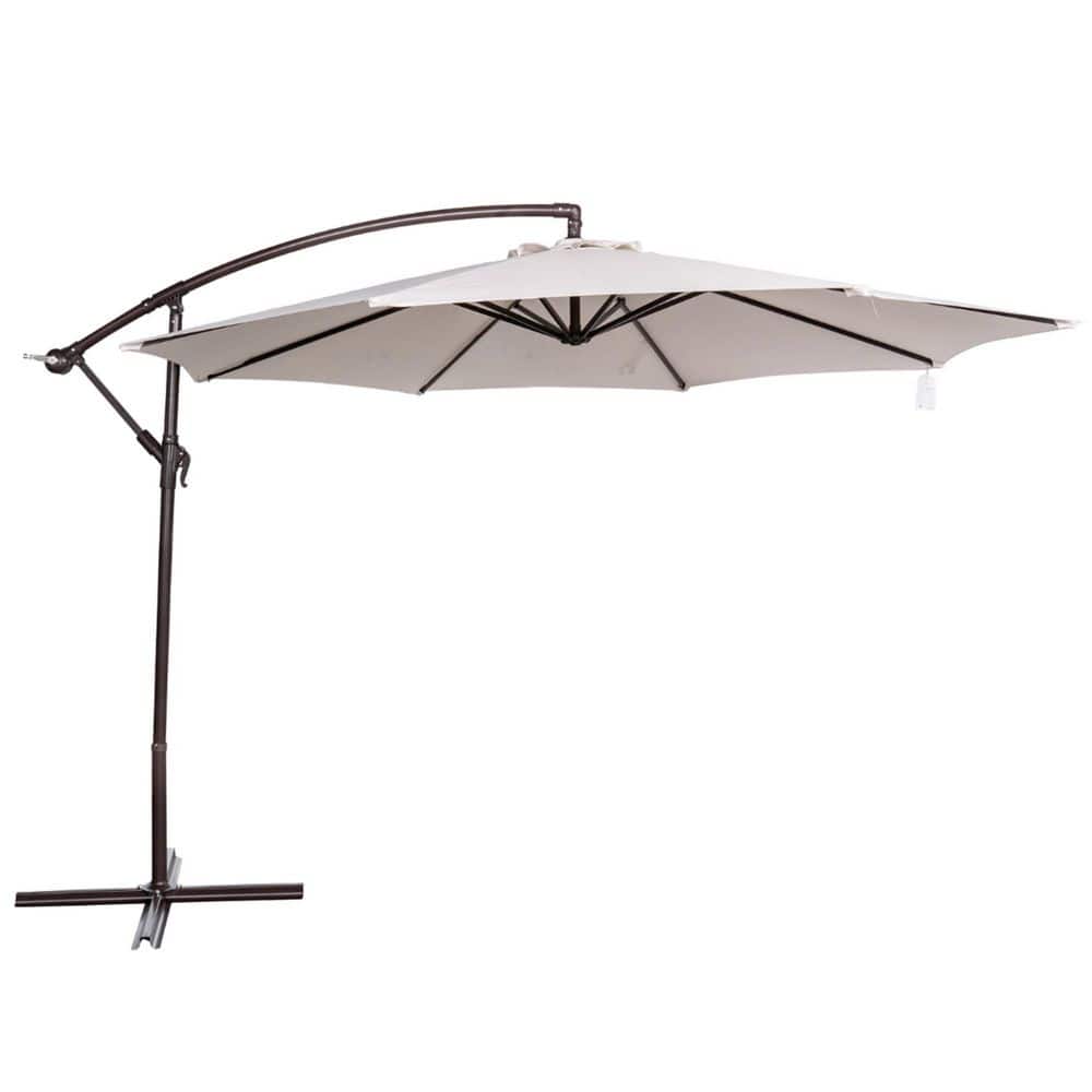 Champagne 10-ft Cantilever Umbrella with Breez-Tex Canopy