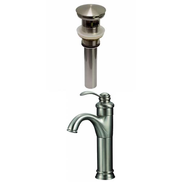 Unbranded Roxy Single Handle High Arc Single Hole Bathroom Faucet with Deckplate Included in Nickel 3 in. W 16GS-29471