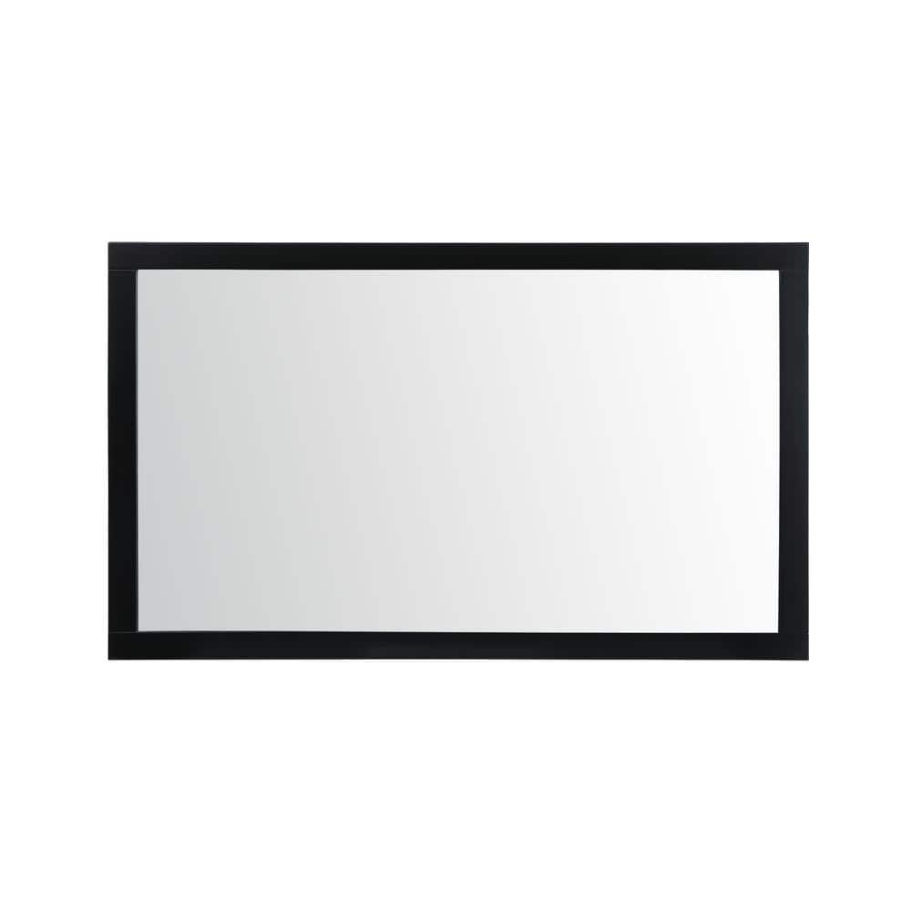 36 in. H x 60 in. W Rectangle Framed Black Modern Vanity Mirror