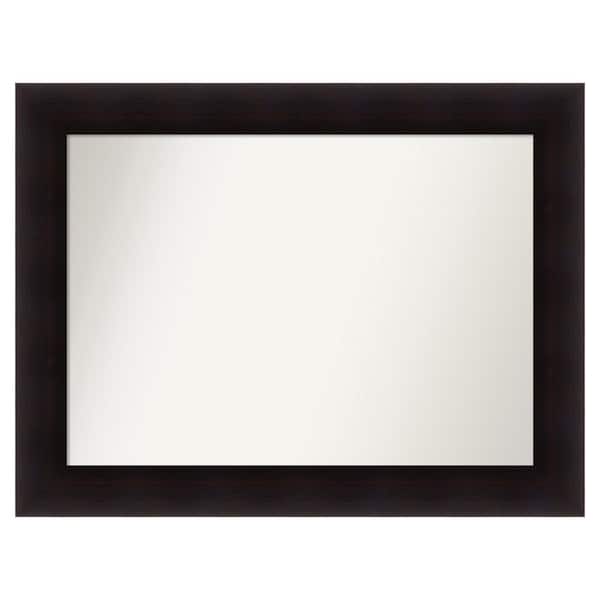 Amanti Art Portico Espresso 33.75 in. x 25.75 in. Custom Non-Beveled Wood Framed Batthroom Vanity Wall Mirror