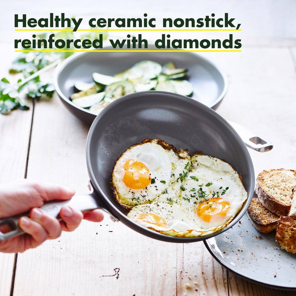Gray 10" Aluminum Ceramic Nonstick Frying Pan