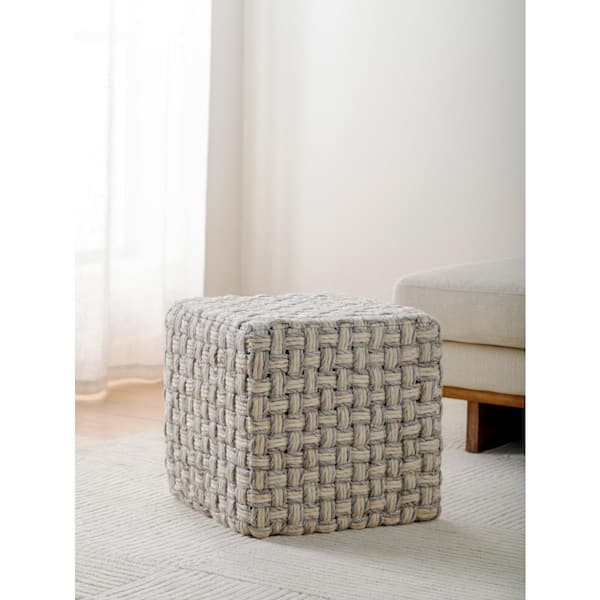 Artistic Weavers Cassidy Light Gray Modern 18 in. L x 18 in. W x 18 in. H Pouf