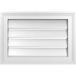 20" x 14" Vertical Surface Mount PVC Gable Vent: Functional with Brickmould Frame