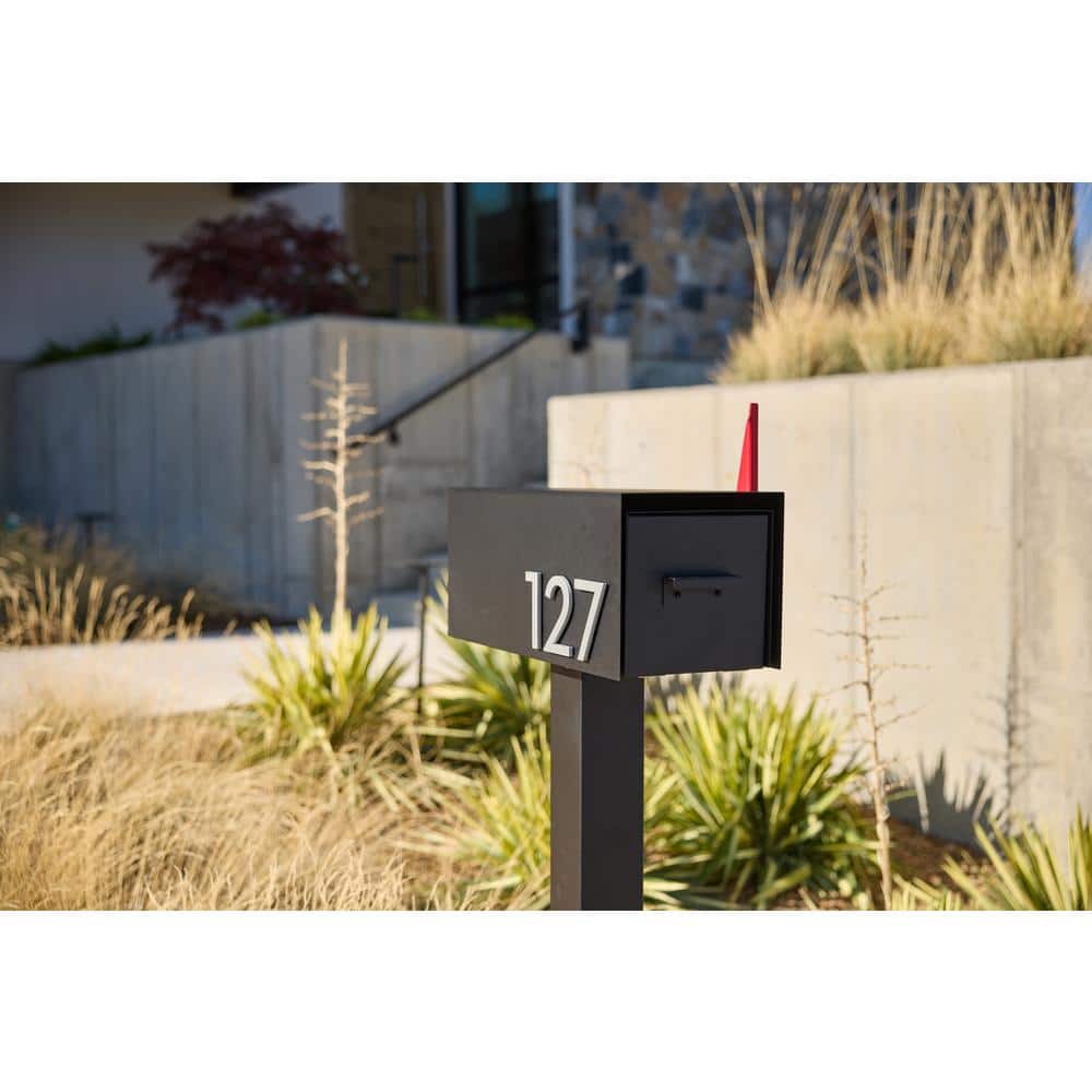 Malone Black Steel Lockable Post-Mounted Mailbox