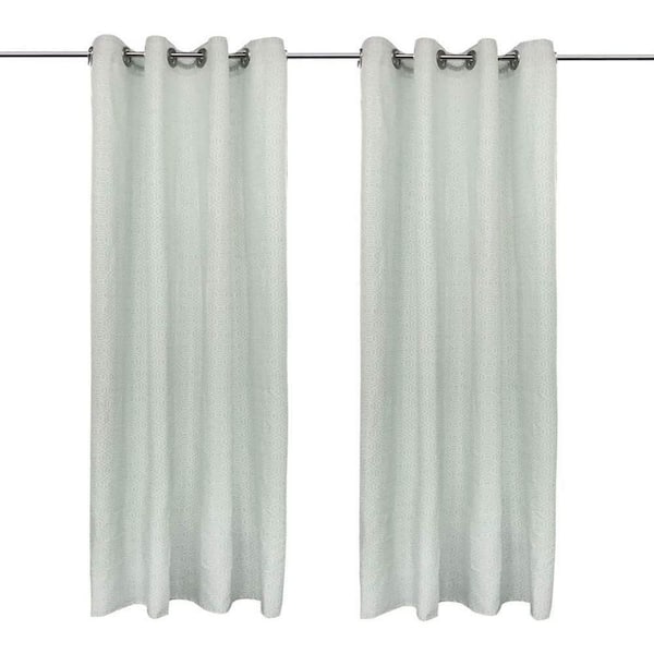 Pro Space Patio Waterproof Privacy Geometry Print Outdoor Curtain 50 in. W x 96 in. L