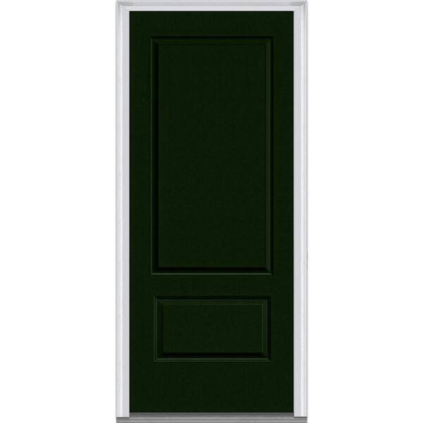 MMI Door 36 in. x 80 in. Left-Hand Inswing 2-Panel Classic Painted Fiberglass Smooth Prehung Front Door