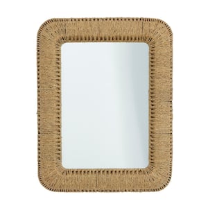 40 in. x 32 in. Rectangle Framed Brown Wall Mirror