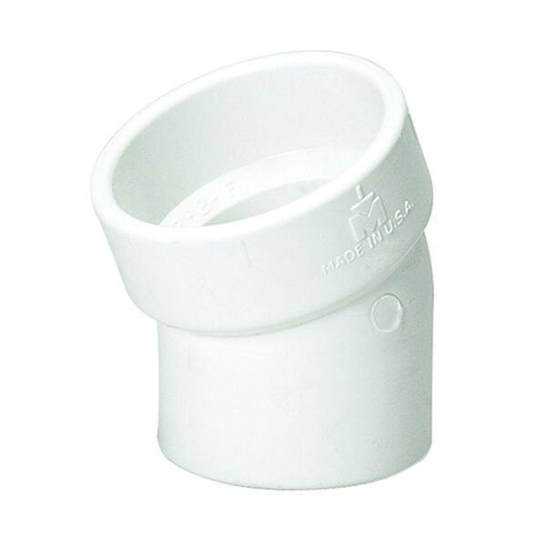 Mueller Streamline 2 in. x 2 in. PVC DWV 22.5-Degree Spigot x Hub Street Elbow