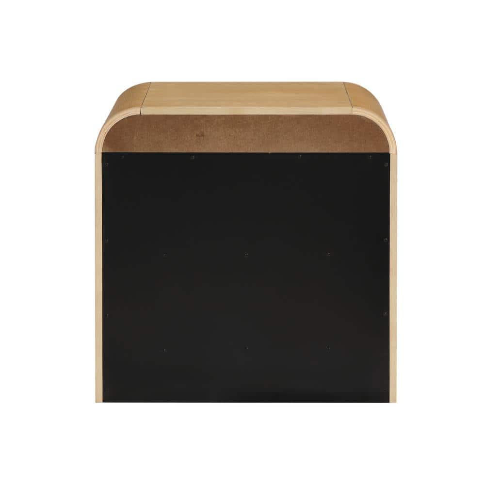 Belmont 3-Drawer Natural Rattan and Oak Nightstand