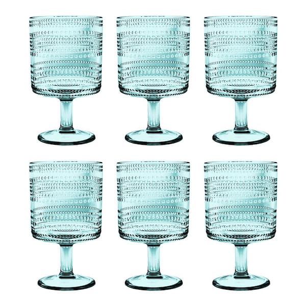 ABODE HOMEWARES Beaded 14 oz. Contemporary Dishwasher Safe Wine Glass Set  (Set of 6) DK24087884