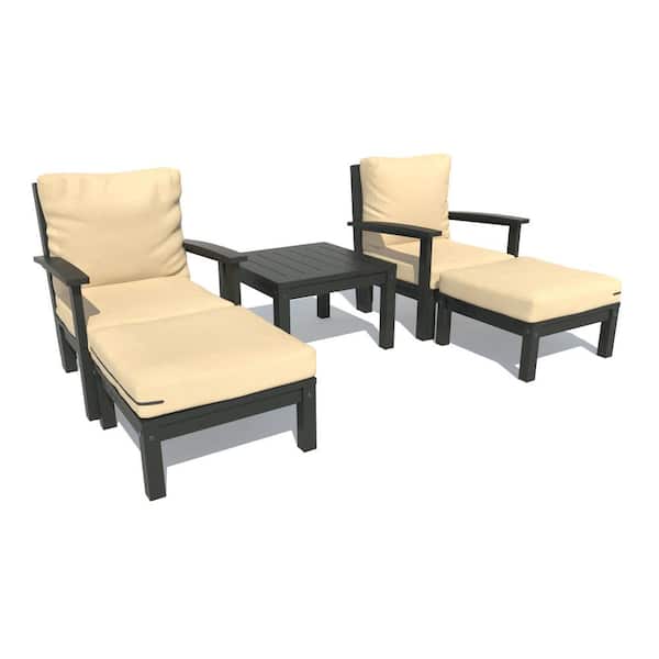 Highwood Bespoke Deep Seating 5-Piece Chaise Set with Side Tableand with Cushions